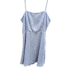 Lola Grace Womens Size Small Blue White Spotted Dress Spaghetti Straps Stretchy